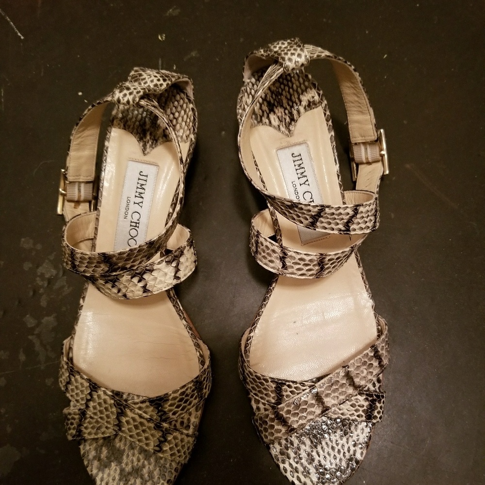 Jimmy Choo snake skin sandals